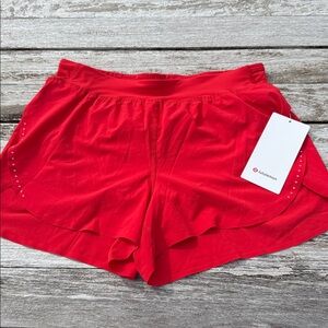 lululemon Fast & Free Red Athletic Shorts